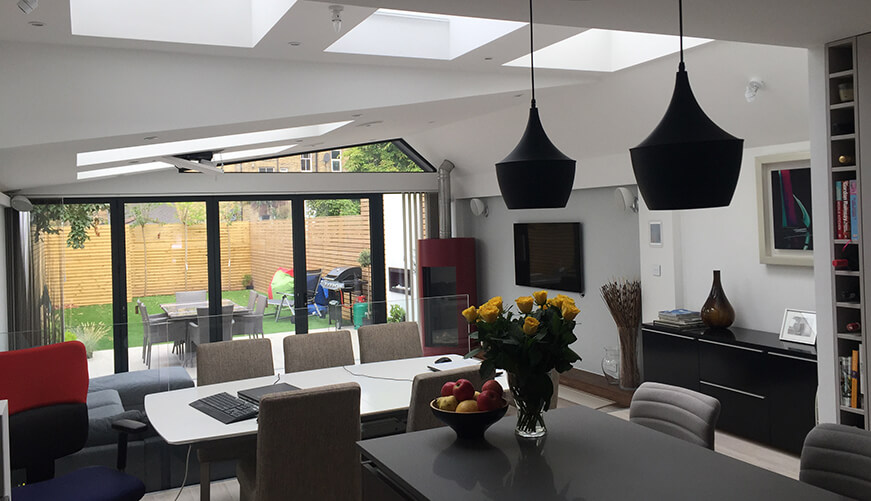 Rear extension build by Zekon, 20 Hetherington Road, London